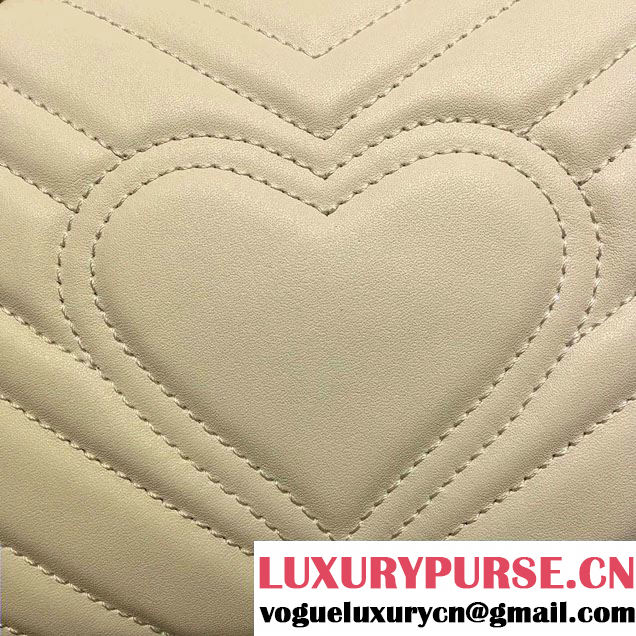 Gucci GG Marmont Matelassé Chevron Small Chain Shoulder Bag 443497 White 2016