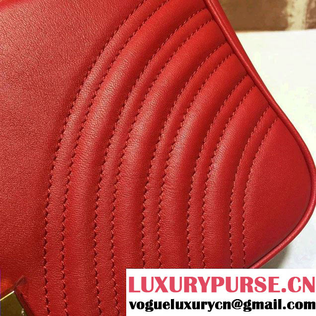 Gucci GG Marmont Matelassé Chevron Small Chain Shoulder Bag 443497 Red 2016
