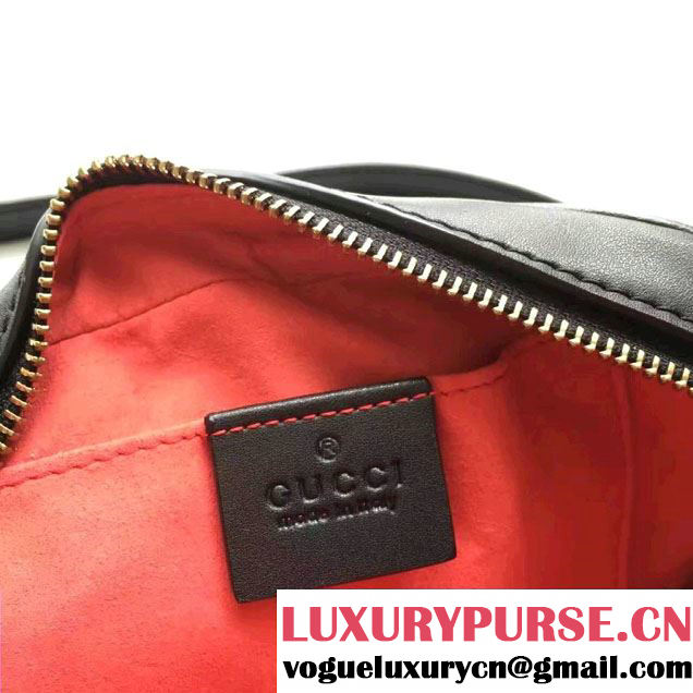 Gucci GG Marmont Matelassé Chevron Mini Chain Shoulder Camera Bag 448065 Black 2016