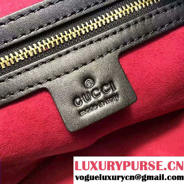 Gucci GG Marmont Matelassé Chevron Shoulder Medium Bag 443499 GucciGhost Black 2016