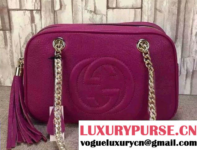 Gucci Soho Leather Shoulder Small Bag With Double Chain Straps 308983 Antiqued Rose