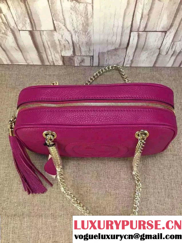 Gucci Soho Leather Shoulder Small Bag With Double Chain Straps 308983 Antiqued Rose