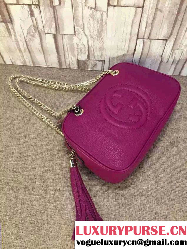 Gucci Soho Leather Shoulder Small Bag With Double Chain Straps 308983 Antiqued Rose