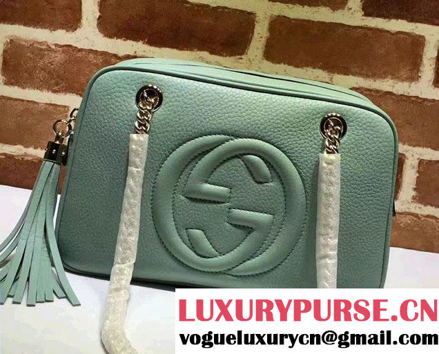 Gucci Soho Leather Shoulder Small Bag With Double Chain Straps 308983 Light Green