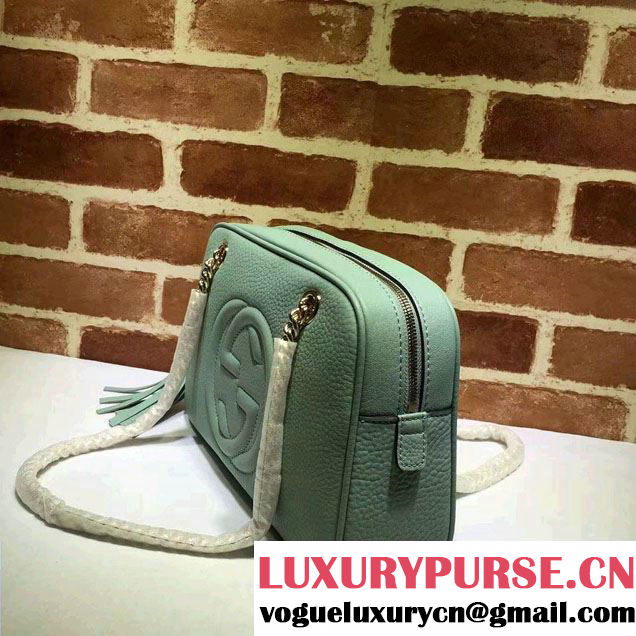 Gucci Soho Leather Shoulder Small Bag With Double Chain Straps 308983 Light Green