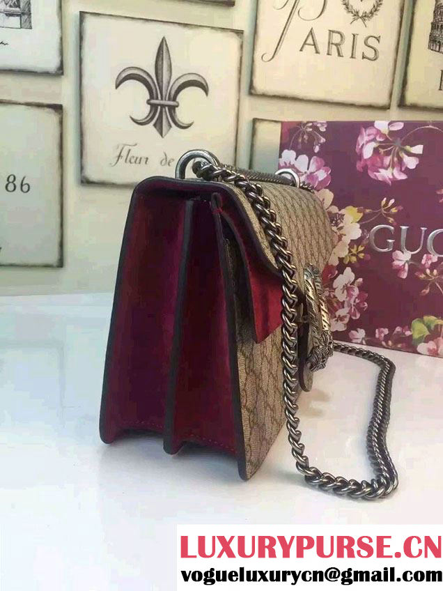 Gucci Dionysus GG Supreme Canvas Shoulder Bag 400249 Burgundy