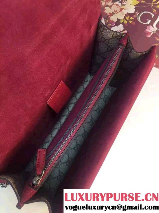 Gucci Dionysus GG Supreme Canvas Shoulder Bag 400249 Burgundy