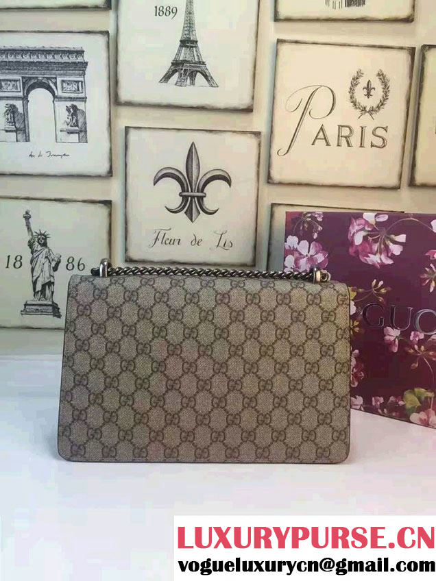 Gucci Dionysus GG Supreme Canvas Shoulder Bag 400249 Burgundy