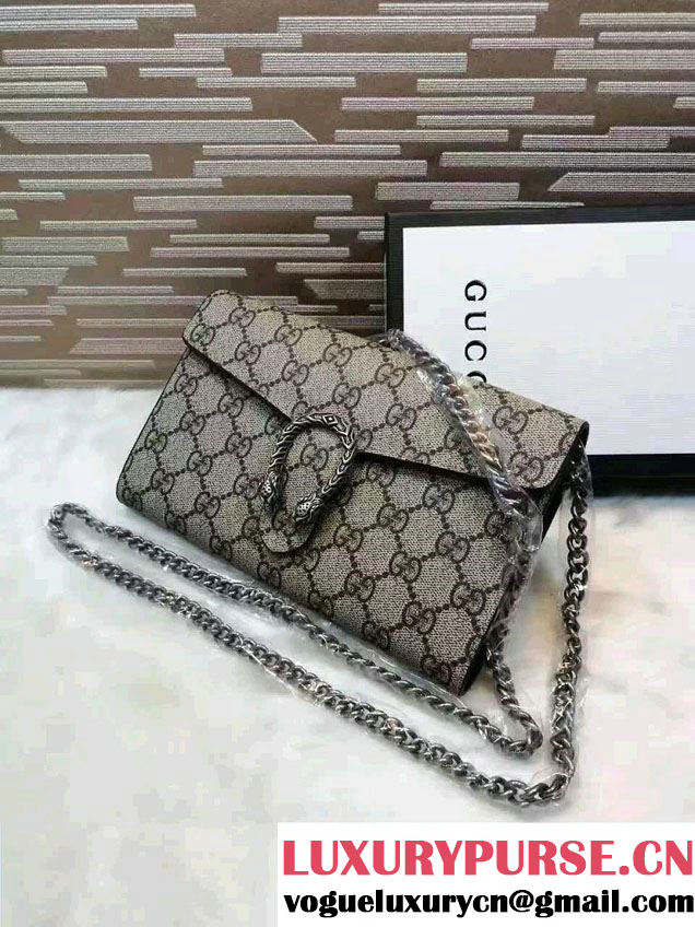 Gucci Dionysus Mini Chain Wallet Bag 401231 GG Supreme Black 2016