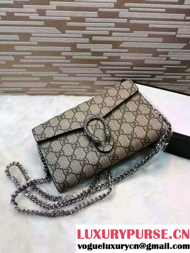Gucci Dionysus Mini Chain Wallet Bag 401231 GG Supreme Black 2016