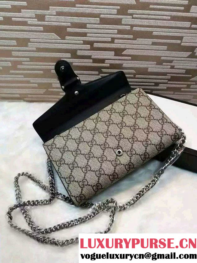 Gucci Dionysus Mini Chain Wallet Bag 401231 GG Supreme Black 2016