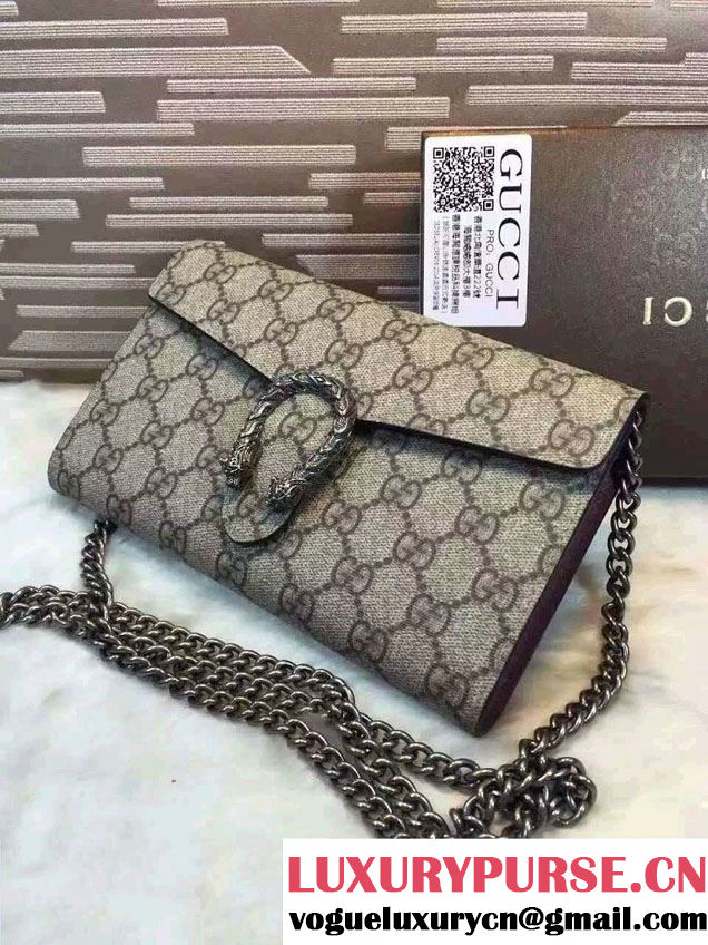 Gucci Dionysus Mini Chain Wallet Bag 401231 GG Supreme Red 2016