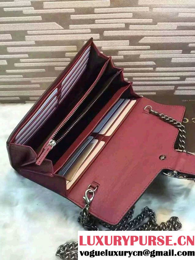 Gucci Dionysus Mini Chain Wallet Bag 401231 GG Supreme Red 2016
