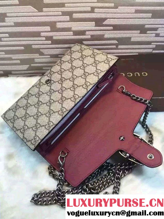 Gucci Dionysus Mini Chain Wallet Bag 401231 GG Supreme Red 2016
