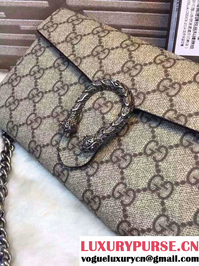 Gucci Dionysus Mini Chain Wallet Bag 401231 GG Supreme Apricot 2016