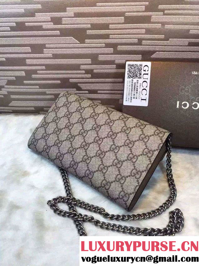 Gucci Dionysus Mini Chain Wallet Bag 401231 GG Supreme Apricot 2016