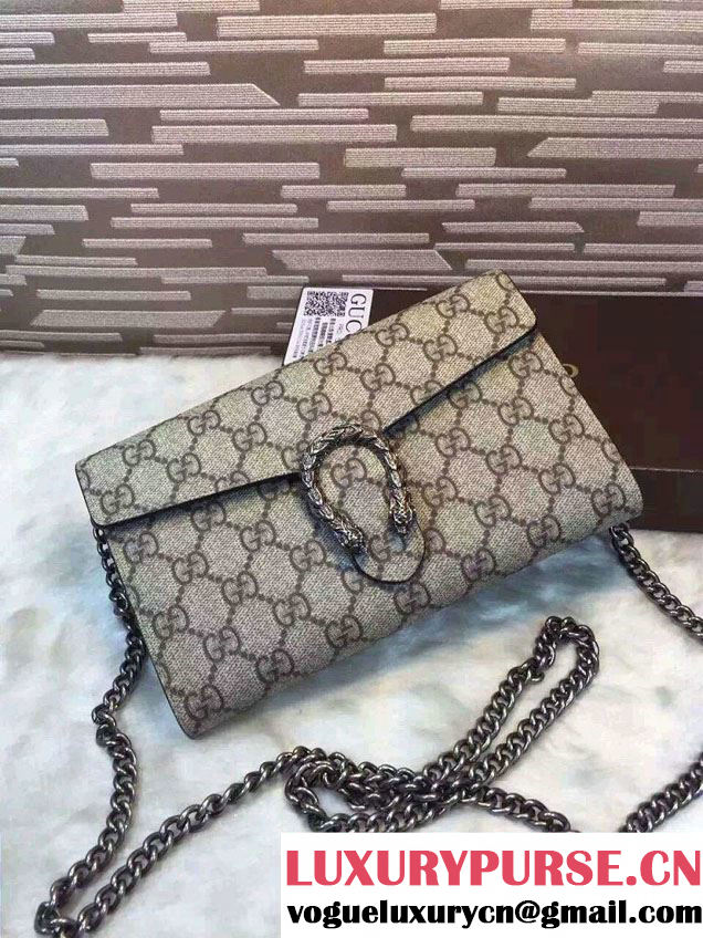Gucci Dionysus Mini Chain Wallet Bag 401231 GG Supreme Apricot 2016