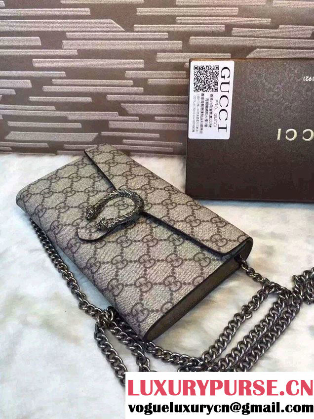 Gucci Dionysus Mini Chain Wallet Bag 401231 GG Supreme Apricot 2016