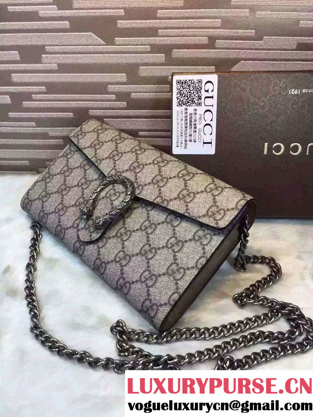 Gucci Dionysus Mini Chain Wallet Bag 401231 GG Supreme Apricot 2016