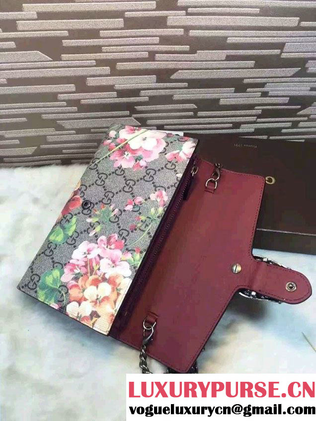 Gucci Dionysus Mini Chain Wallet Bag 401231 Red Blooms 2016