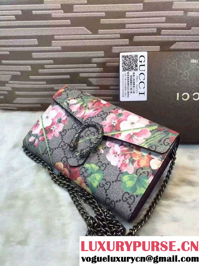 Gucci Dionysus Mini Chain Wallet Bag 401231 Red Blooms 2016
