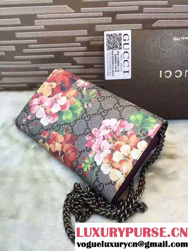 Gucci Dionysus Mini Chain Wallet Bag 401231 Red Blooms 2016