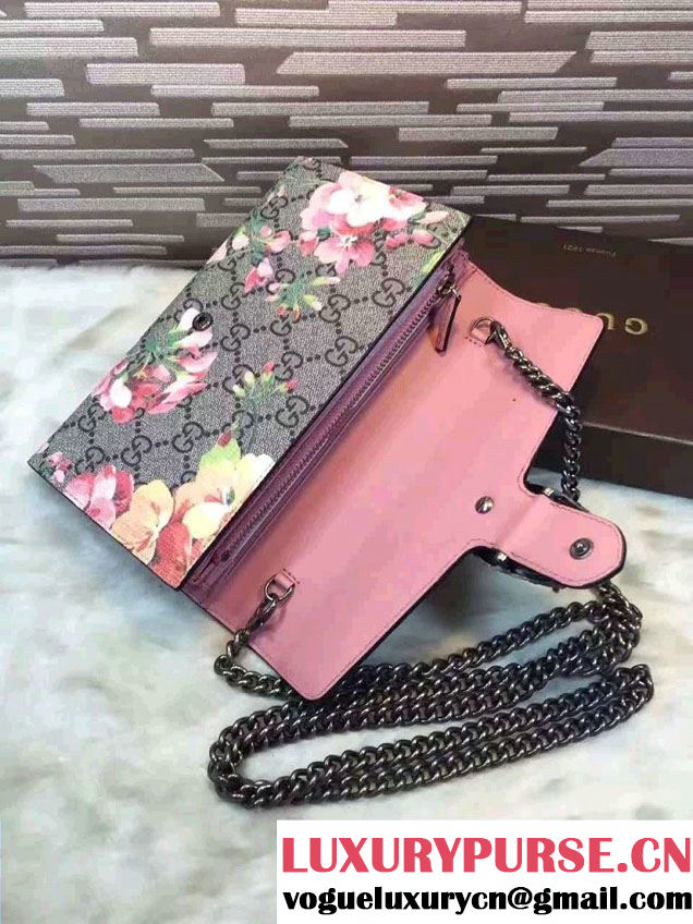 Gucci Dionysus Mini Chain Wallet Bag 401231 Red Blooms Pink 2016