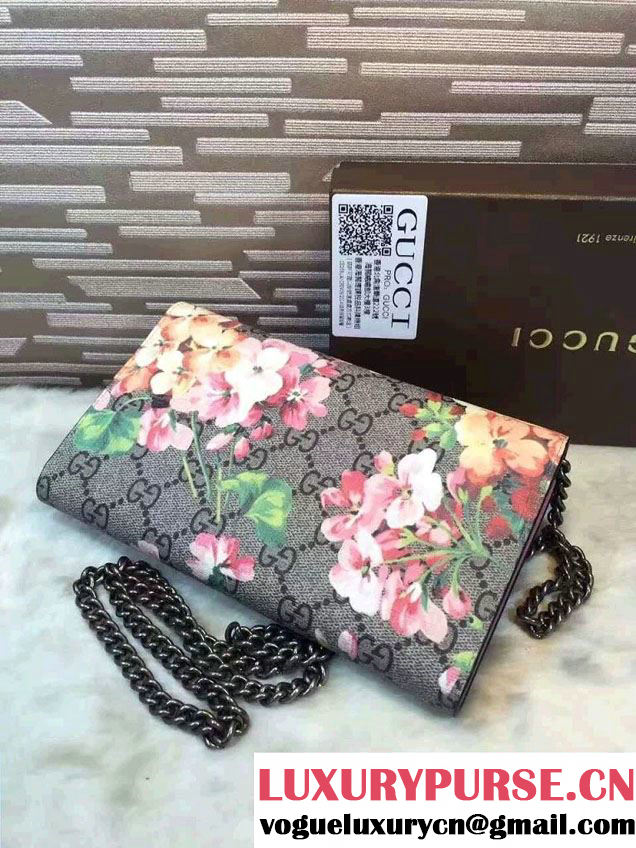 Gucci Dionysus Mini Chain Wallet Bag 401231 Red Blooms Pink 2016