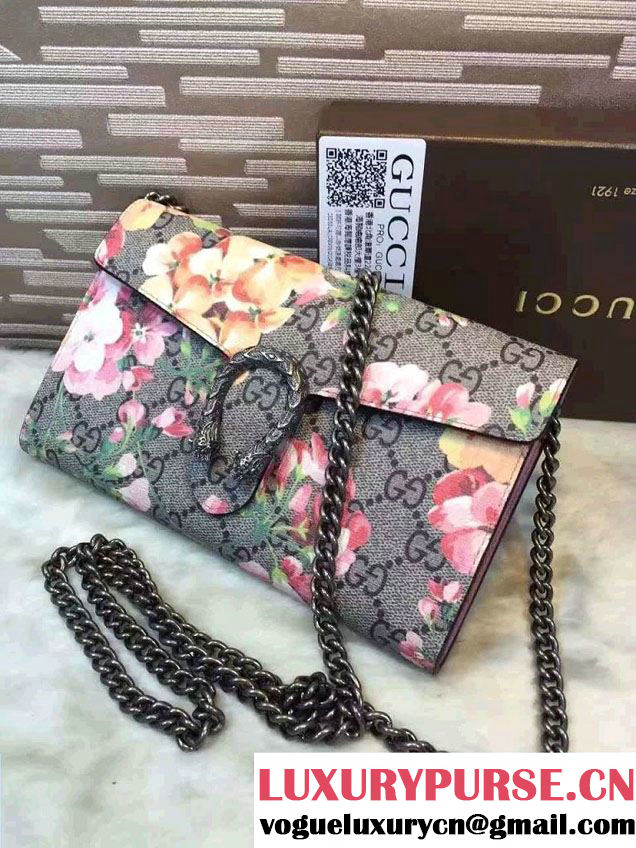 Gucci Dionysus Mini Chain Wallet Bag 401231 Red Blooms Pink 2016