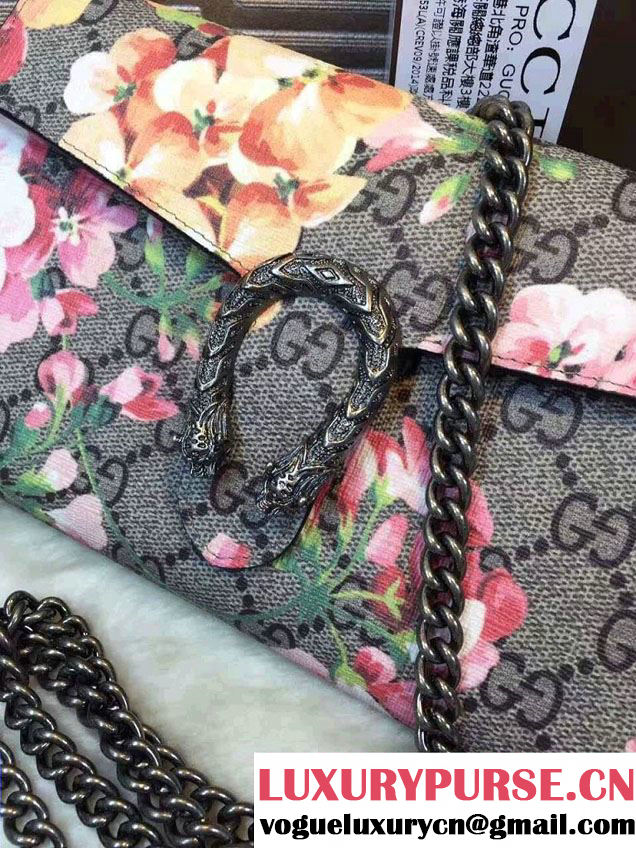 Gucci Dionysus Mini Chain Wallet Bag 401231 Red Blooms Pink 2016