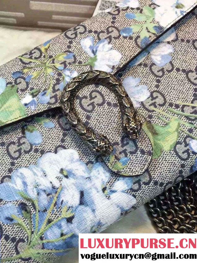 Gucci Dionysus Mini Chain Wallet Bag 401231 Blue Blooms 2016