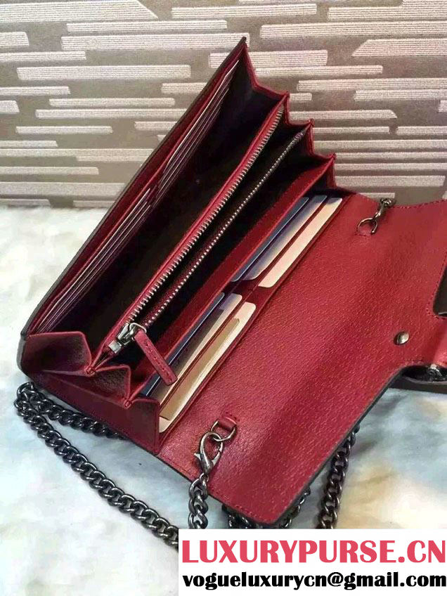 Gucci Dionysus Mini Chain Wallet Bag 401231 Tian Red 2016