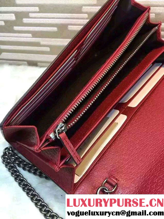 Gucci Dionysus Mini Chain Wallet Bag 401231 Tian Red 2016