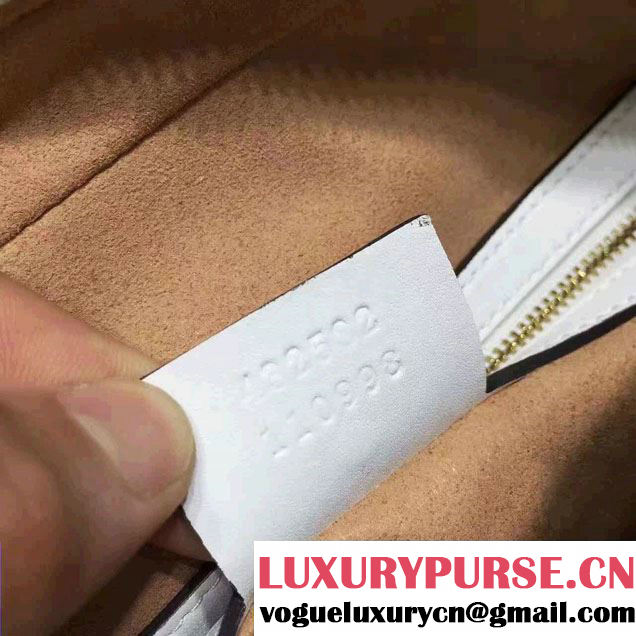 Gucci GG GucciGhost Marmont Matelassé Chevron Shoulder Medium Bag 443499/432582 White 2016
