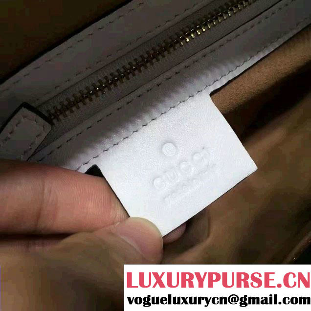 Gucci GG GucciGhost Marmont Matelassé Chevron Shoulder Medium Bag 443499/432582 White 2016
