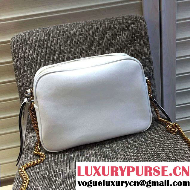 Gucci GG GucciGhost Marmont Matelassé Chevron Shoulder Medium Bag 443499/432582 White 2016