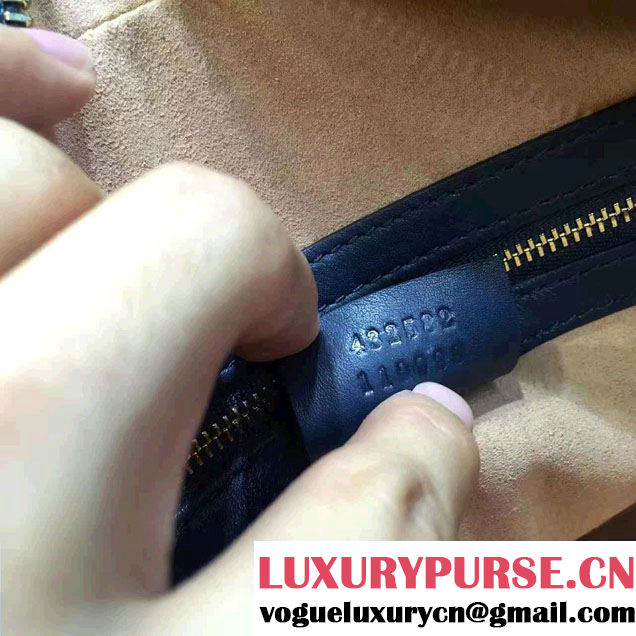 Gucci GG GucciGhost Marmont Matelassé Chevron Shoulder Medium Bag 443499/432582 Blue 2016