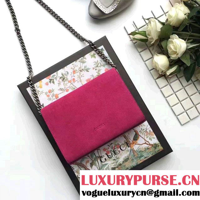 Gucci Dionysus Suede Mini Chain Wallet Bag 401231 Fushia 2016