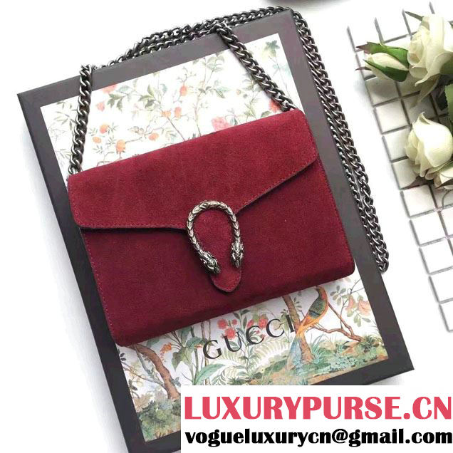 Gucci Dionysus Suede Mini Chain Wallet Bag 401231 Burgundy 2016