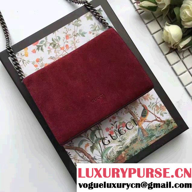 Gucci Dionysus Suede Mini Chain Wallet Bag 401231 Burgundy 2016