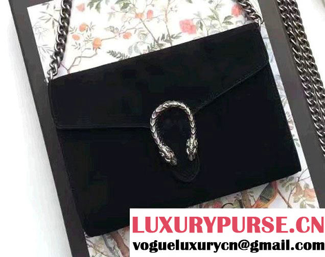 Gucci Dionysus Suede Mini Chain Wallet Bag 401231 Black 2016