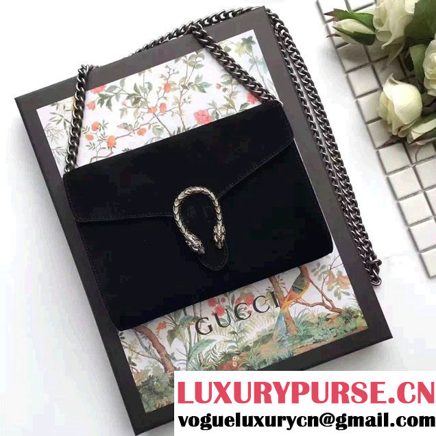 Gucci Dionysus Suede Mini Chain Wallet Bag 401231 Black 2016