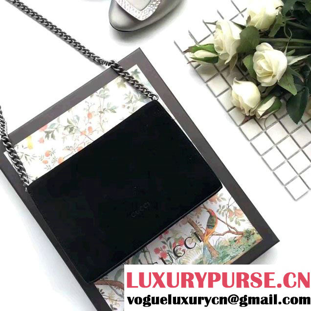 Gucci Dionysus Suede Mini Chain Wallet Bag 401231 Black 2016