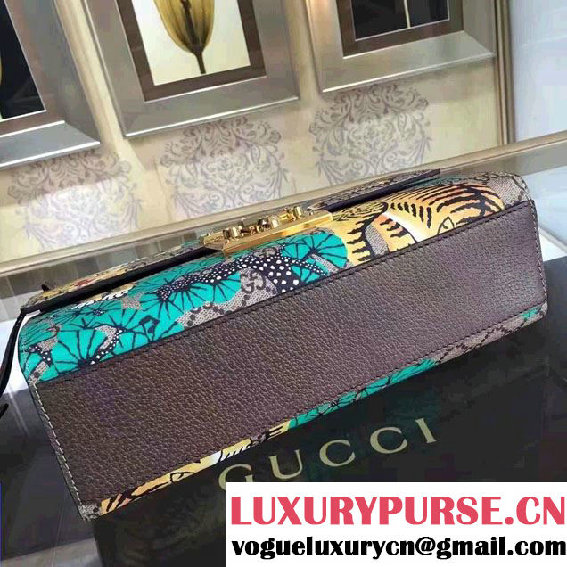 Gucci Padlock Bengal Shoulder Medium Bag 409486 Green 2016