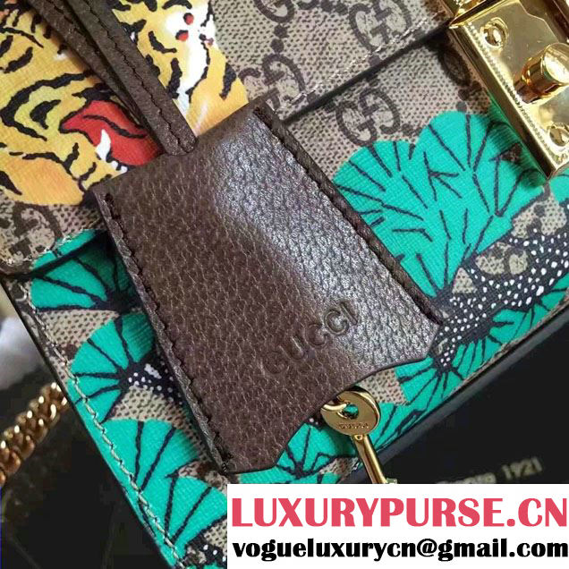 Gucci Padlock Bengal Shoulder Medium Bag 409486 Green 2016