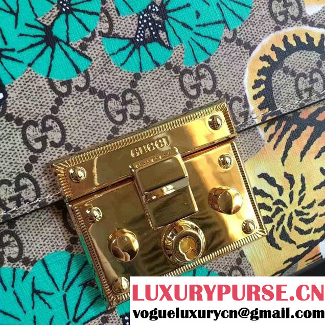 Gucci Padlock Bengal Shoulder Medium Bag 409486 Green 2016