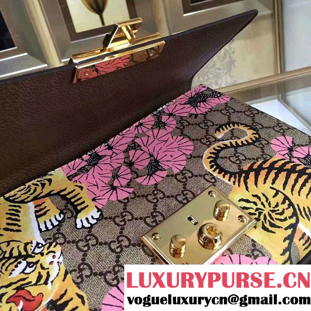 Gucci Padlock Bengal Shoulder Medium Bag 409486 Pink 2016