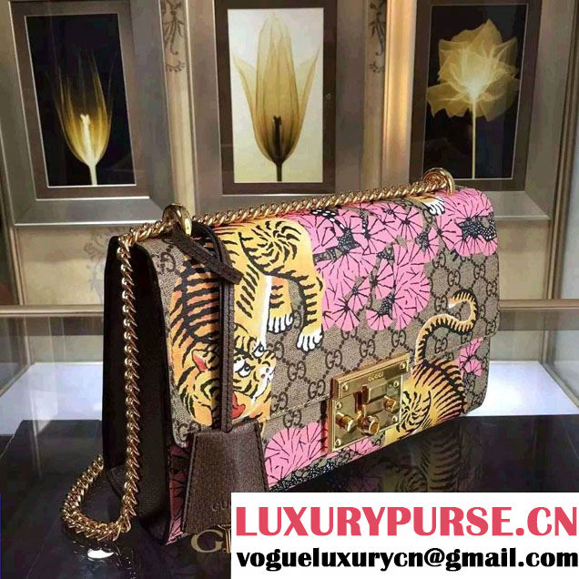 Gucci Padlock Bengal Shoulder Medium Bag 409486 Pink 2016