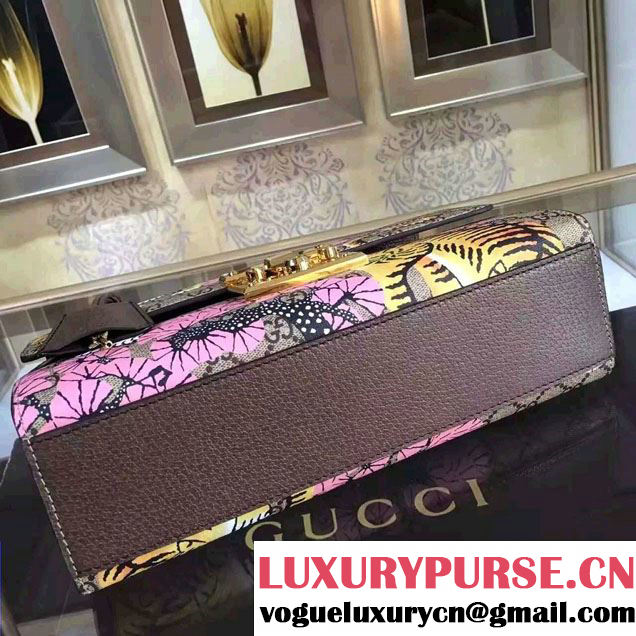 Gucci Padlock Bengal Shoulder Medium Bag 409486 Pink 2016