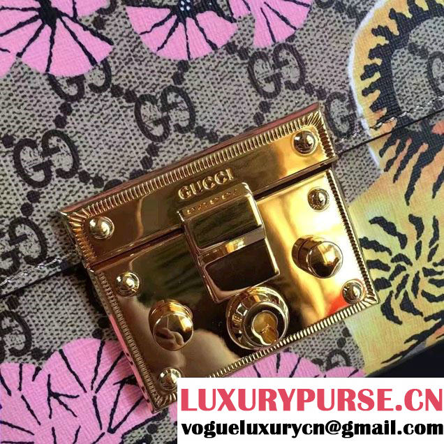 Gucci Padlock Bengal Shoulder Medium Bag 409486 Pink 2016